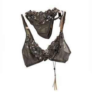 NWT Cosabella grey lace bralette set